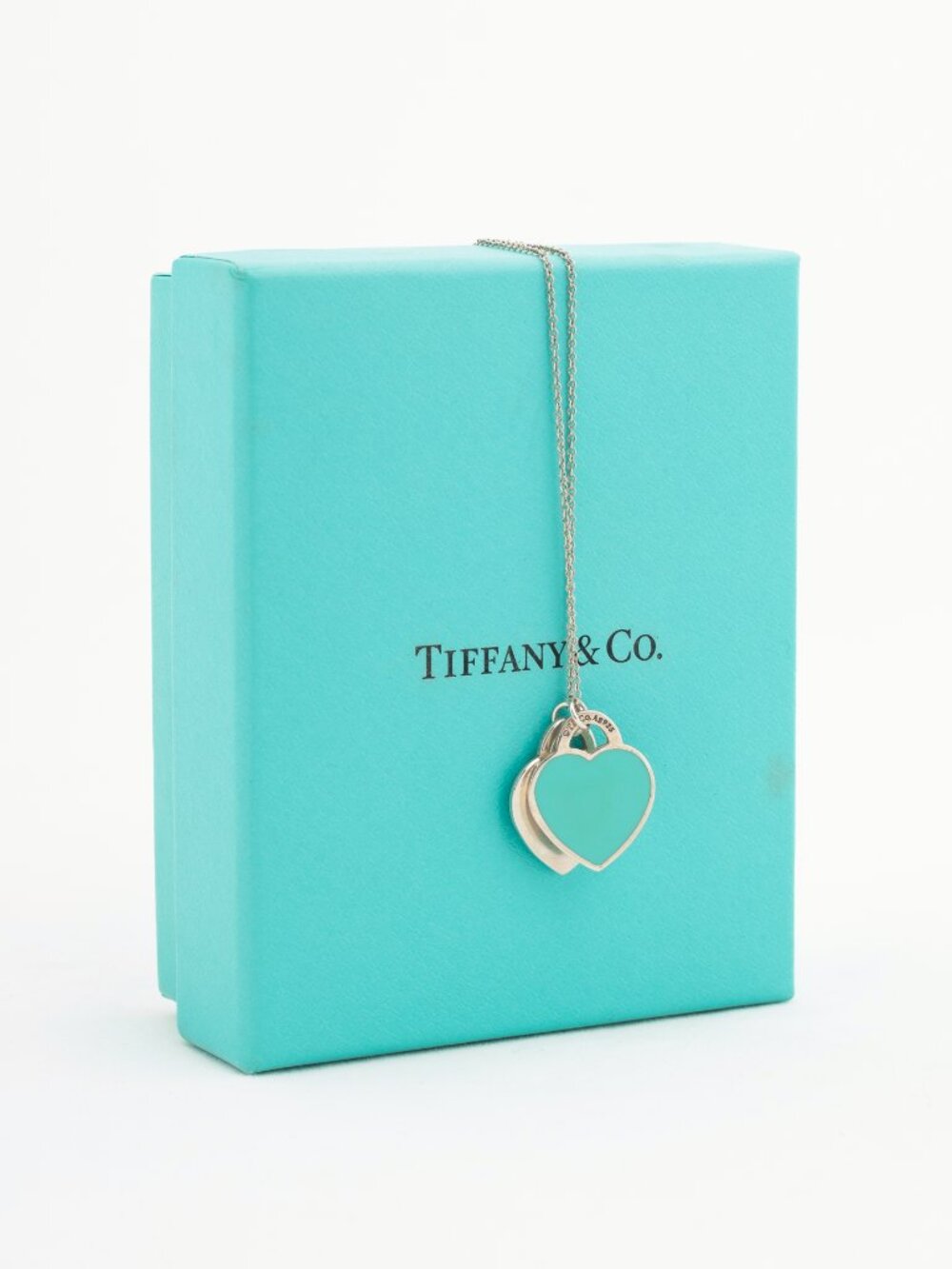 Tiffany & Co. Return to Tiffany Sterling Silver Double Heart Tag Necklace